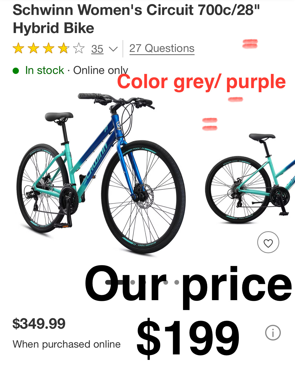Schwinn Women's Circuit 700c/28" Hybrid Bike - MAGICDISCOUNTS
