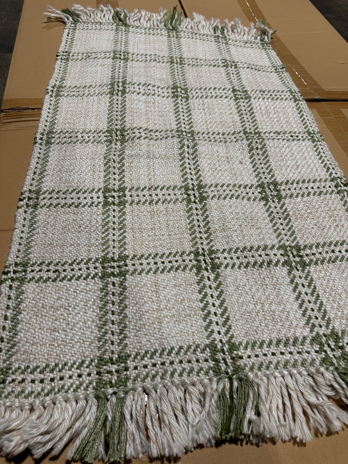 25” X 38” Indoor/Outdoor Plaid Accent Rug Green