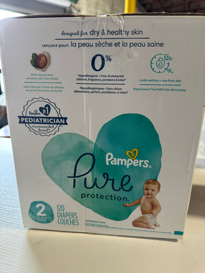 Pampers Pure Protection Diapers, size 2(120 count)