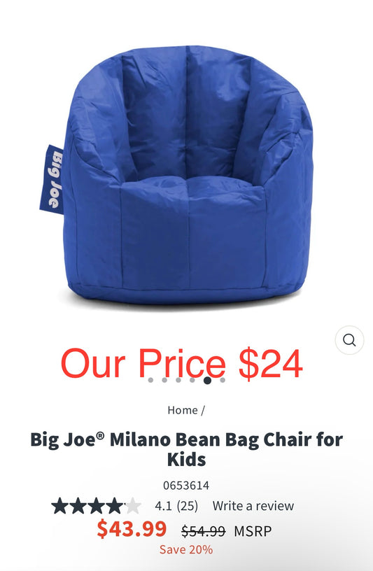 Big Joe Milano Bean Bag Chair for Kids