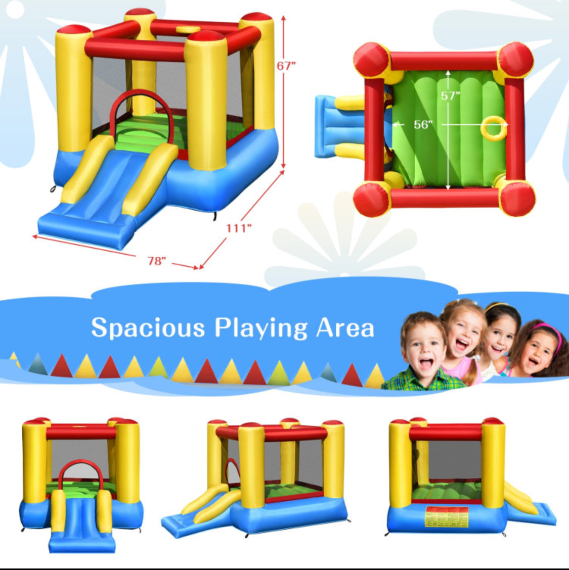 Kids Inflatable Jumping Bounce House without Blower