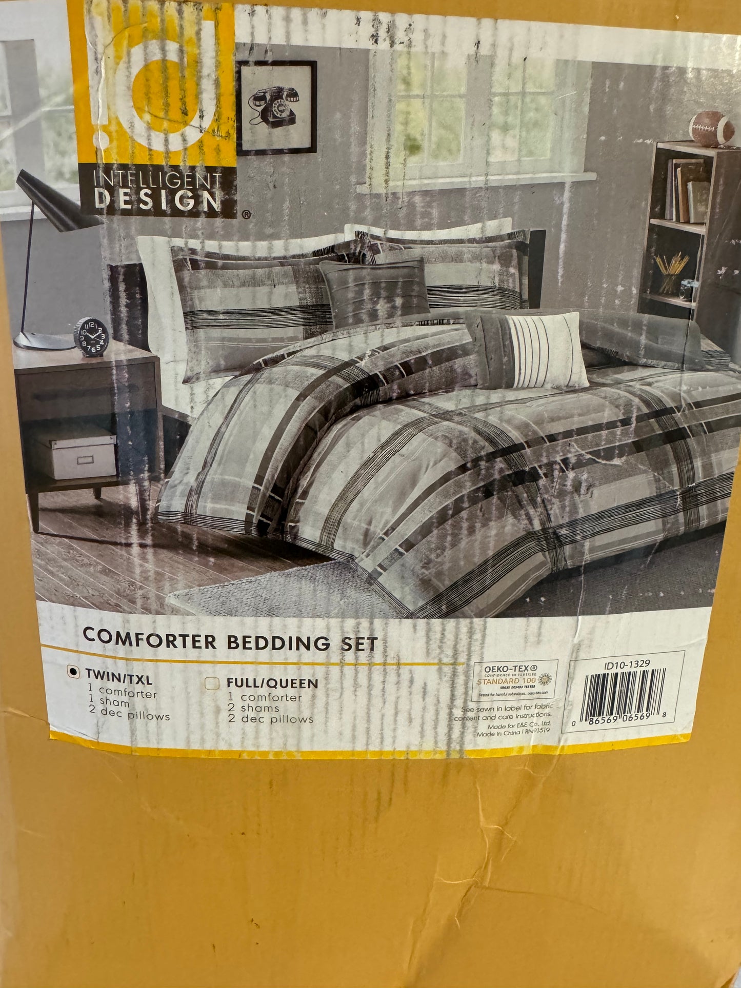 Slate Plaid Comforter Set Black, Twin XL