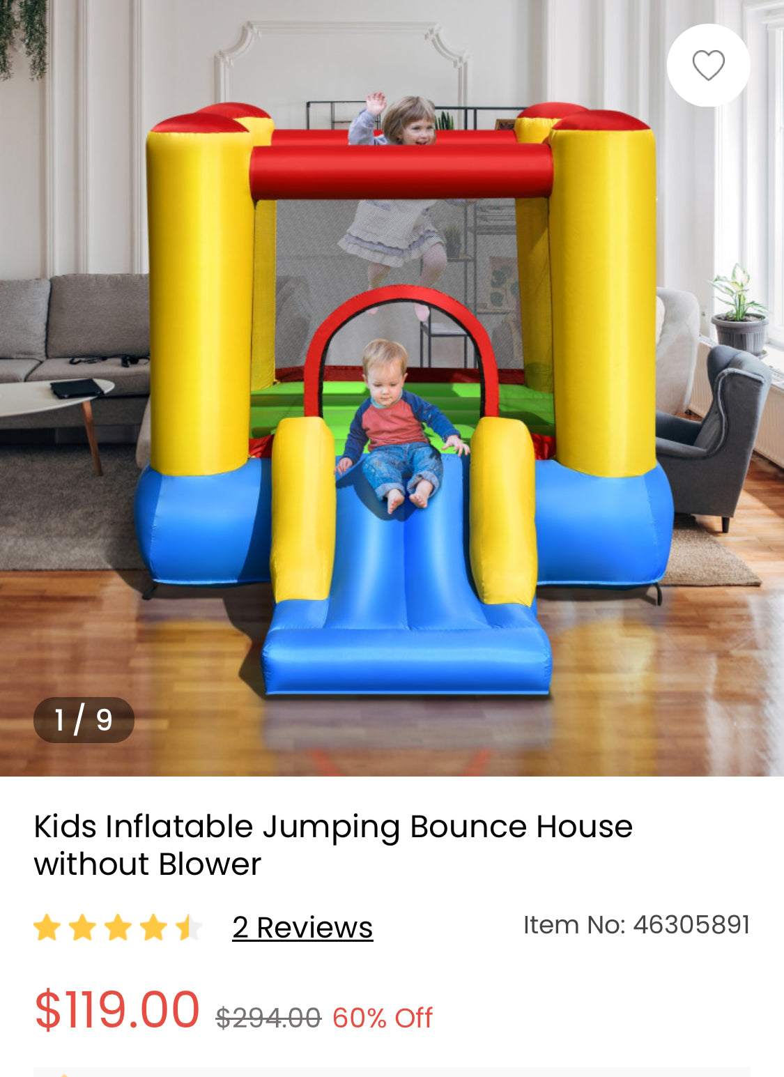 Kids Inflatable Jumping Bounce House without Blower