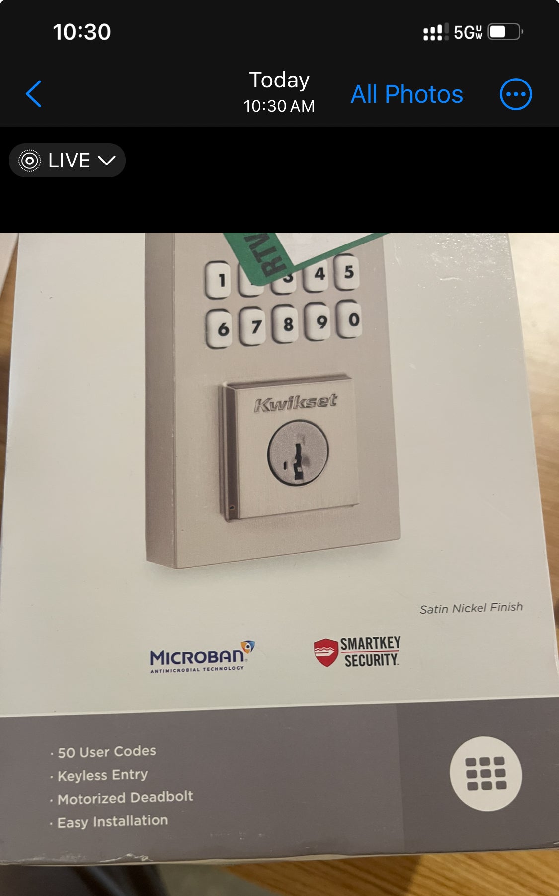 SmartCode 260 Contemporary Satin Nickel Keypad Single Cylinder Electronic Deadbolt Featuring SmartKey Security