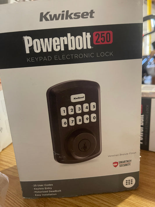 Kwikset Powerbolt 250 Keypad Electronic Lock Venetian Bronze Finish