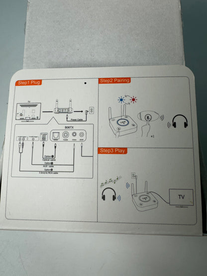 1Mii B06TX Bluetooth 5.2 Transmitter for TV with Volume Control, Aux/RCA/Optical/Coaxial Inputs