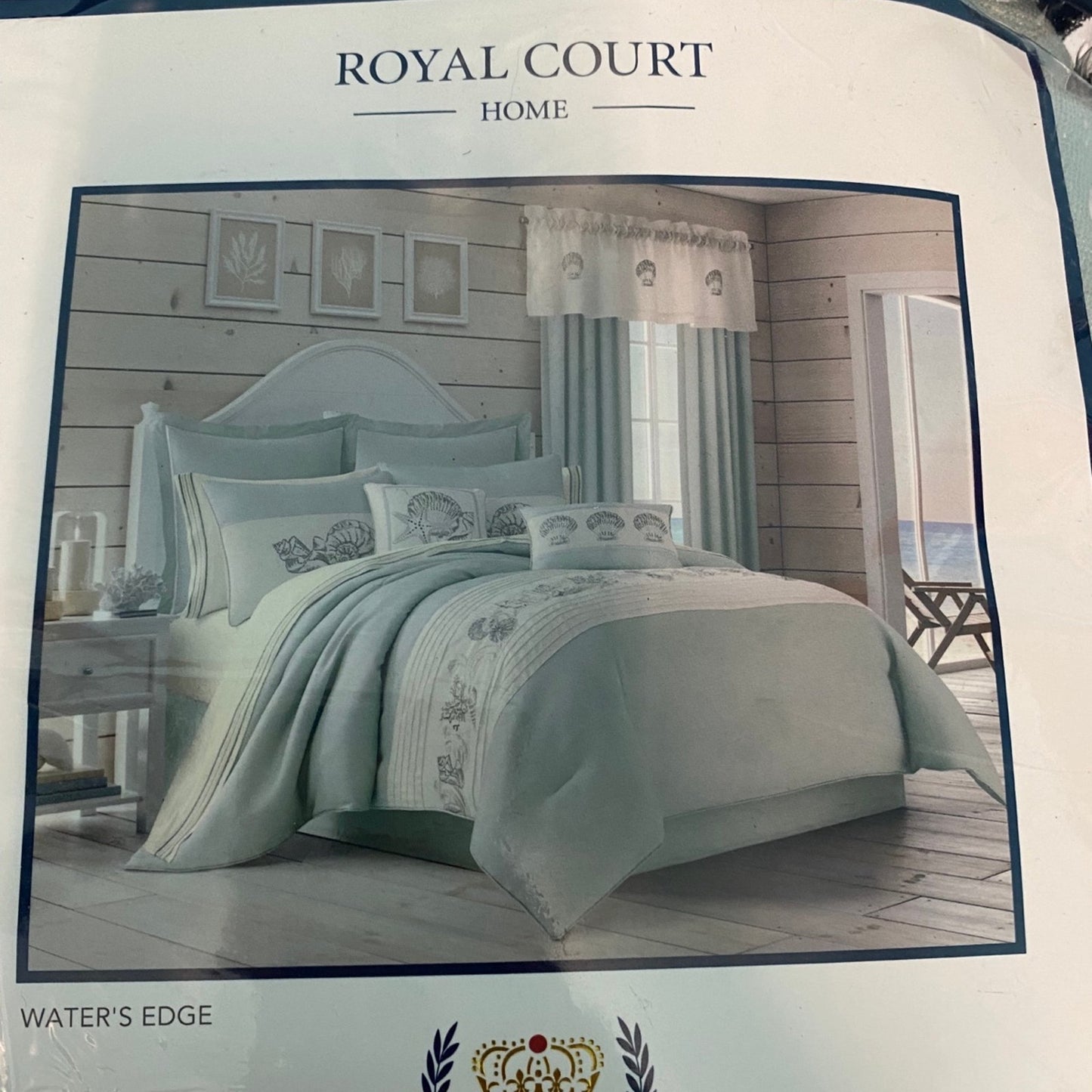 Royal Court Water's Edge Aqua Curtain Pair