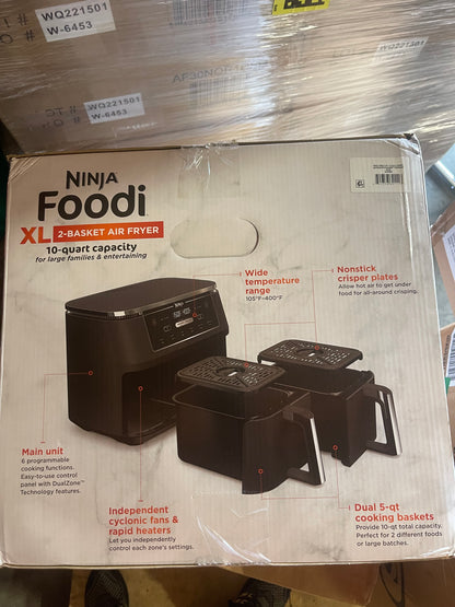 Ninja® Foodi® 6-in-1 10-Quart. 2-Basket Air Fryer with DualZone Technology- Air Fry, Roast, and More, DZ300WM