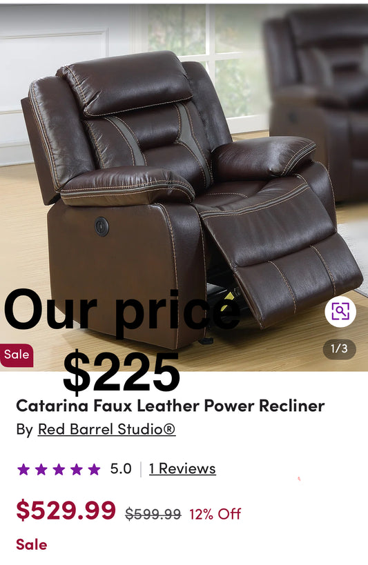 Catarina Faux Leather Power Recliner