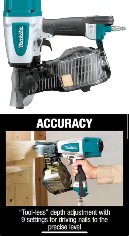 Makita 2-1/2in Pneumatic Roofing/Siding Coil Nailer