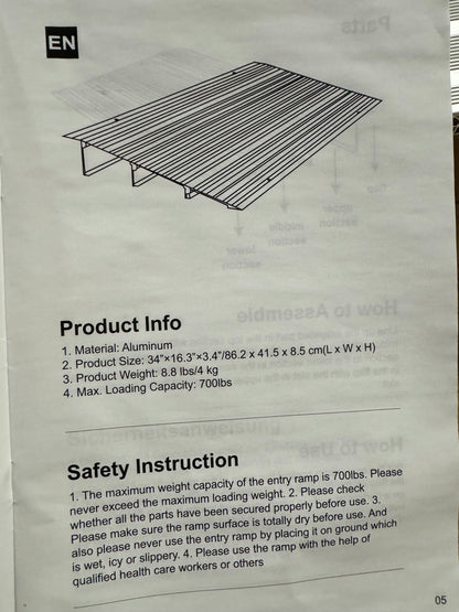 Goplus Door Threshold Ramp, 3‘’ Rise Threshold Ramps for Doorways with Non-slip Surface, Adjustable Aluminum Door Entry Ramps for Wheelchairs, Scooters, Power Chairs, 700LBS Load Capacity (3" Rise)