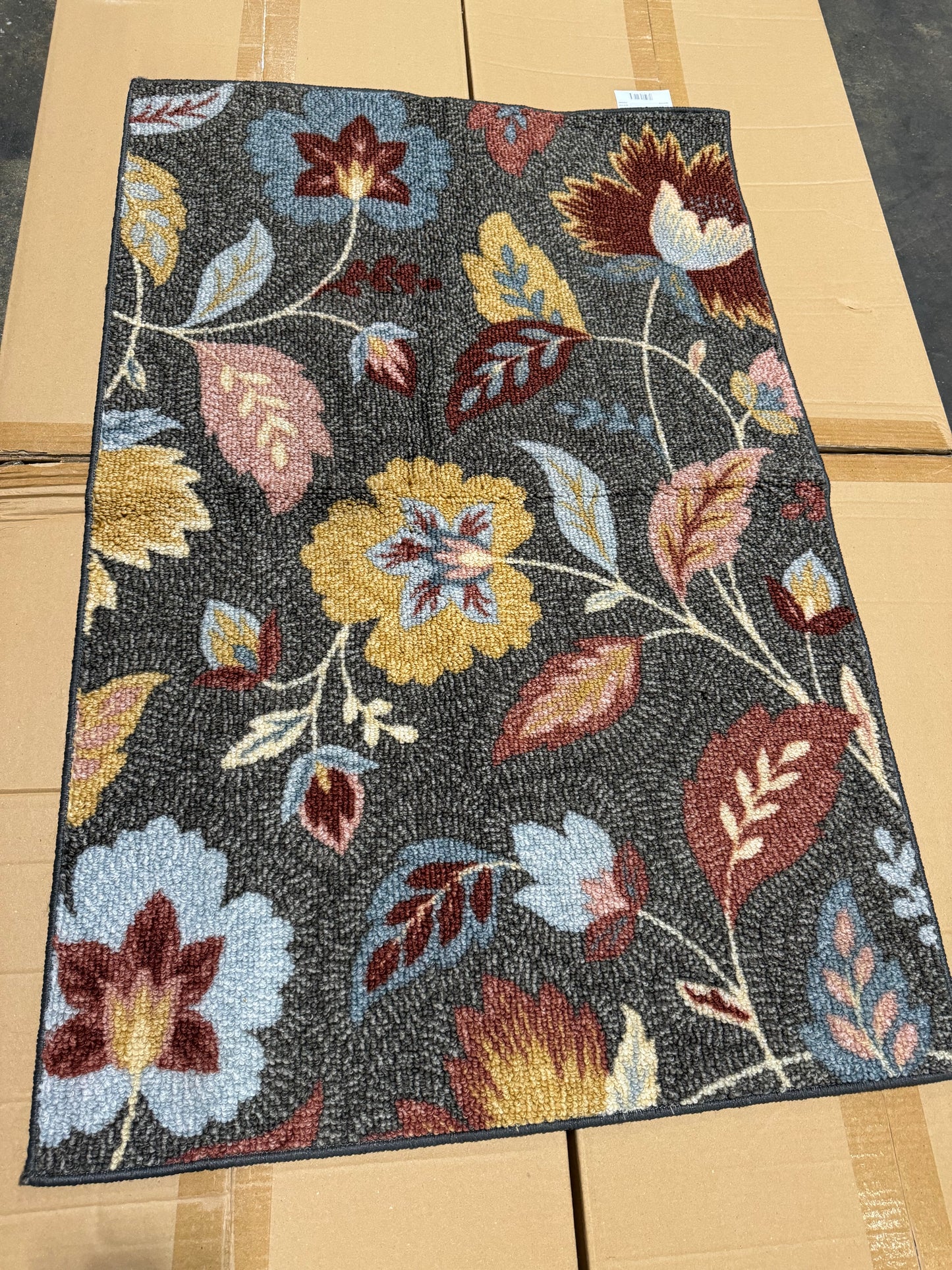 Maples Garden Floral Accent Rug Gray 30in x 46in