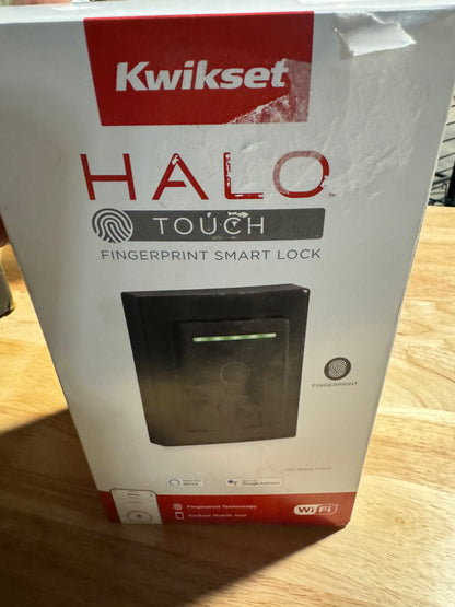 Kwikset Halo Touch Contemporary Fingerprint Smart Lock Wi-Fi Electronic - Black