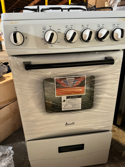 20 in. 2.1 cu. ft 4 Burner Gas Range in White