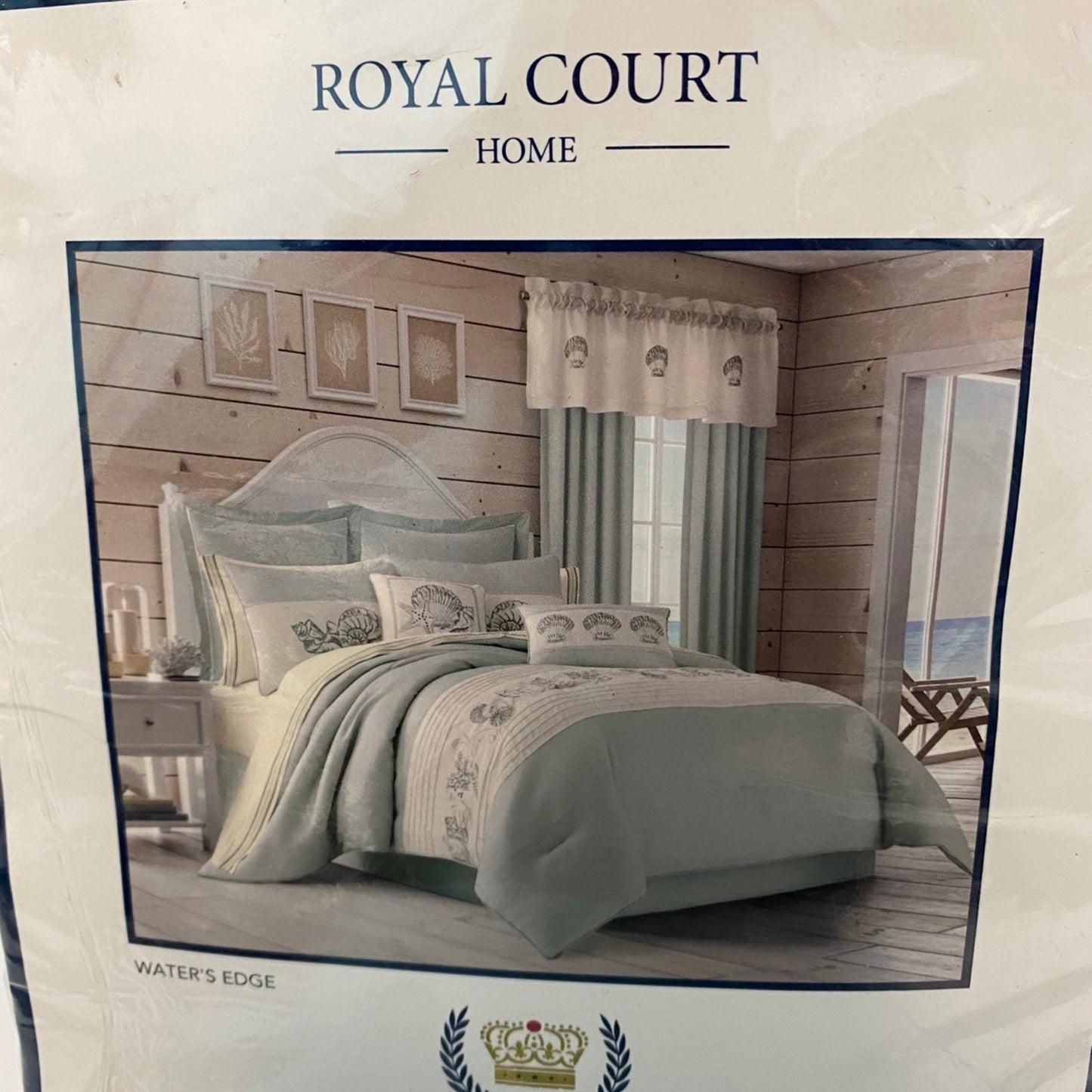 Royal Court Water's Edge Aqua Curtain Pair