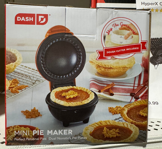 DASH ORANGE MINI PIE MAKER MAKES 4" PIES  PERFECT DESSERT NEW