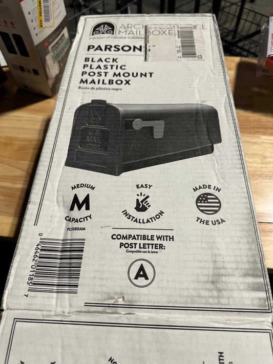 Solar Group PL10B0AM Parson Series Pl10b0201 Rural Mailbox, 875 Cubic Inch Capacity, Plastic, 7.9 Inch By 19.4 Inch Depth, 9.6 Inch Height