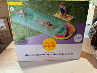 Sun Squad Giant Rainbow Spraying splash mat slip n slide 15ft long