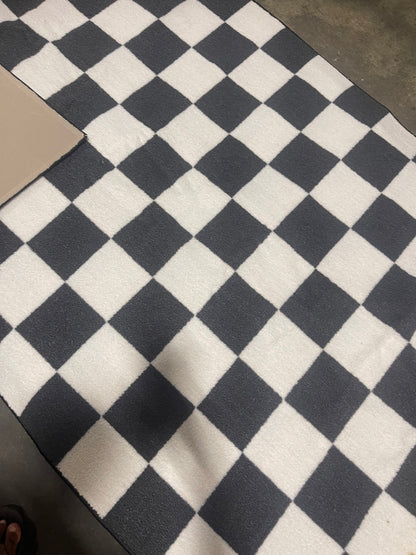 4'x5'5" Washable Small Checker Accent Rug Charcoal and Ivory - Room Essentials™