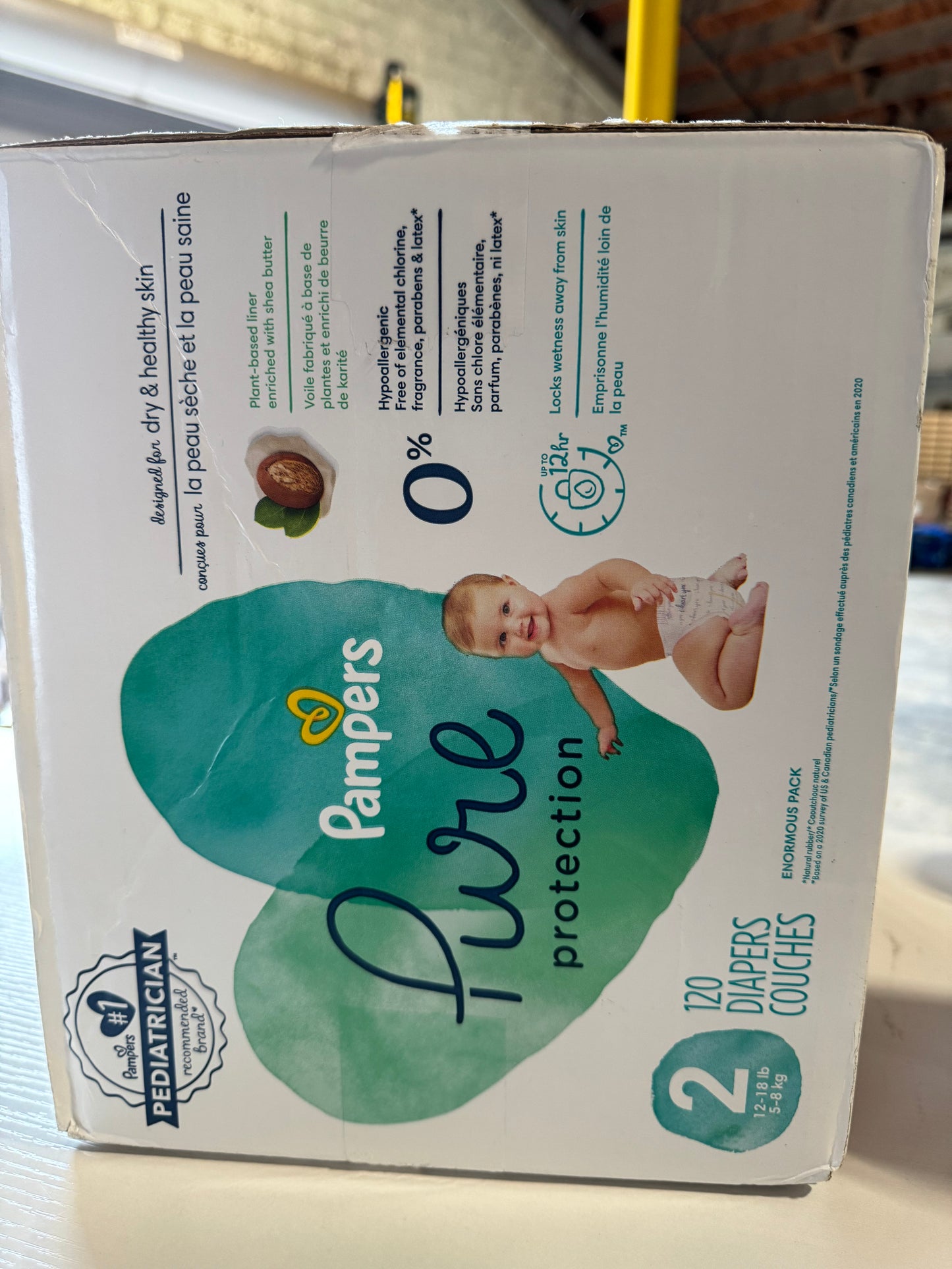 Pampers Pure Protection Diapers, size 2(120 count)