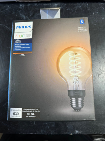 Philips - Hue Filament G25 Bluetooth Smart LED Bulb - White