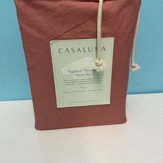 Casaluna- Washed Supima Percale Solid Sheet Set full