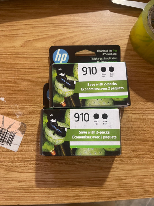 HP 910 2-pack Black Original Ink Cartridges New   2023