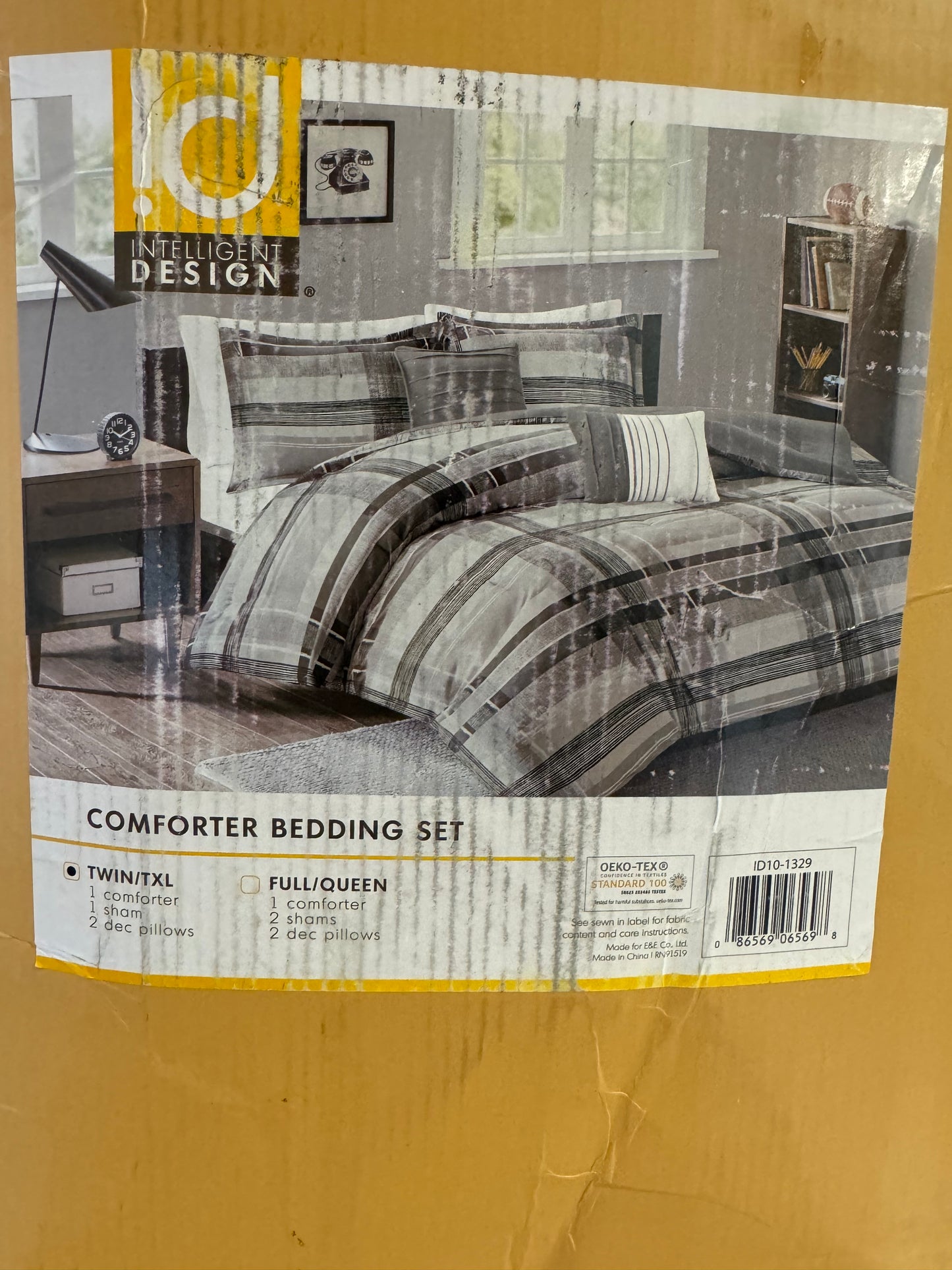 Slate Plaid Comforter Set Black, Twin XL