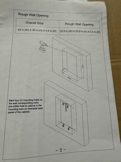 Matte Black Brenai Recessed Framed 1 Door Medicine Cabinet with 2 Adjustable Shelves(set of 2)