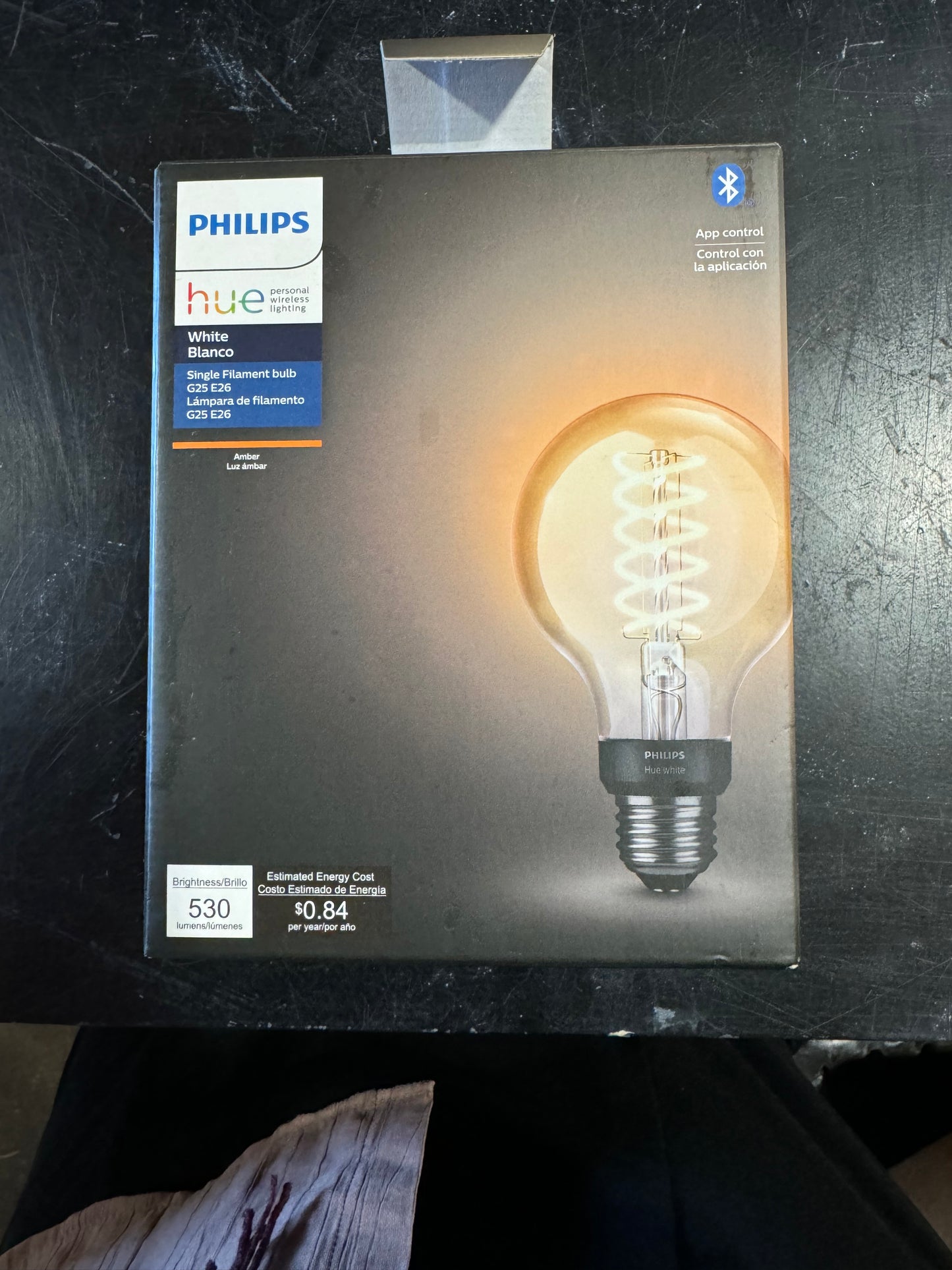 Philips - Hue Filament G25 Bluetooth Smart LED Bulb - White