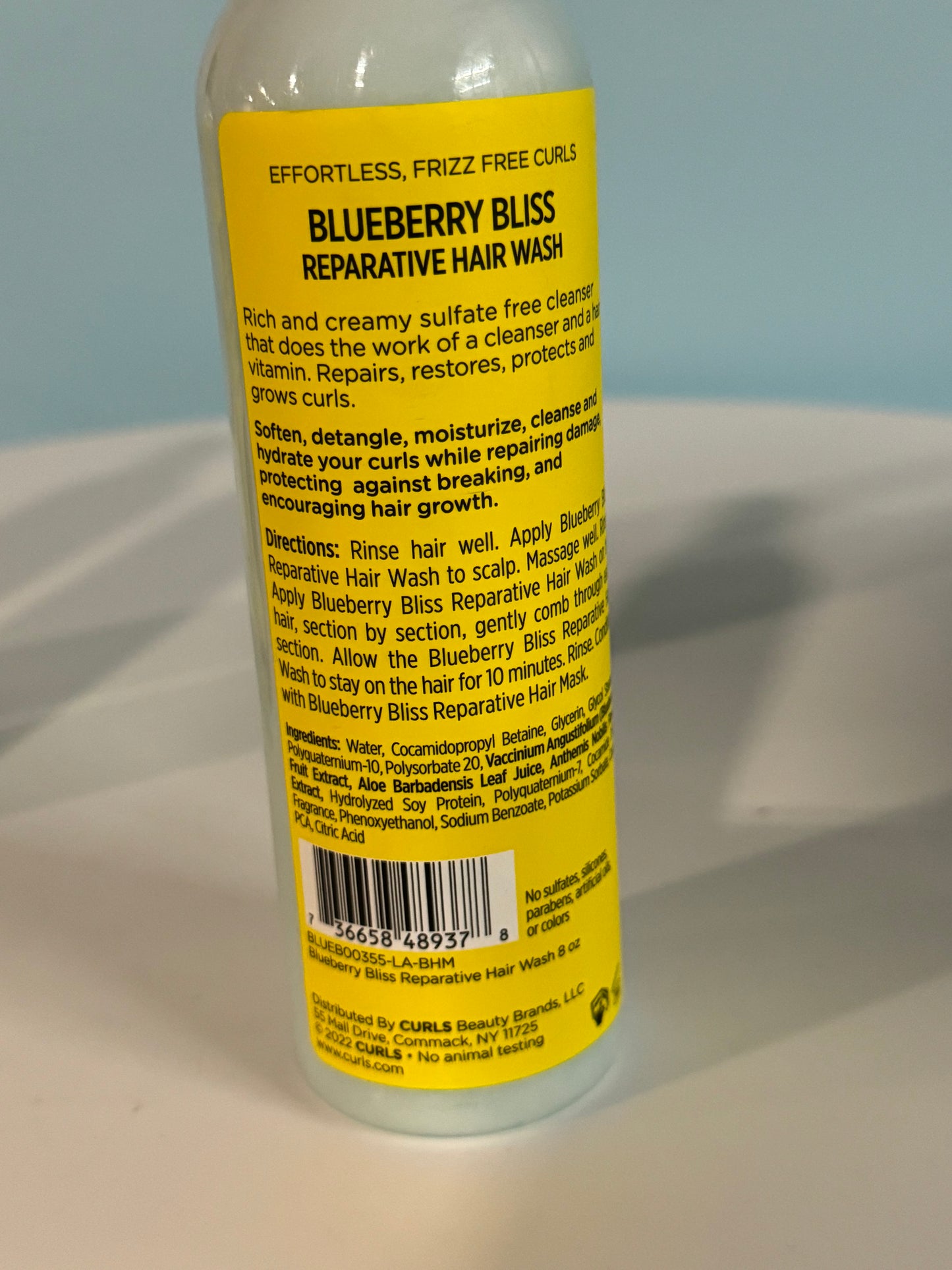 Curls Blueberry Bliss Collection Reparative Hair Wash Cleanse 8 Fl Oz