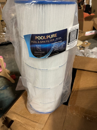 POOLPURE PA120 Pool Filter Replaces Hayward C1200, CX1200RE, Unicel C-8412, Filbur FC-1293, Clearwater II 125, Waterway Pro Clean PCCF-125, 817-0125N, 120 sq.ft Cartridge, 2 Pack