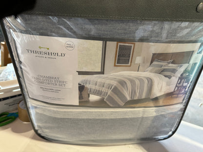 Threshold - Chambray Yarn- dyed stripe comforter set full/queen