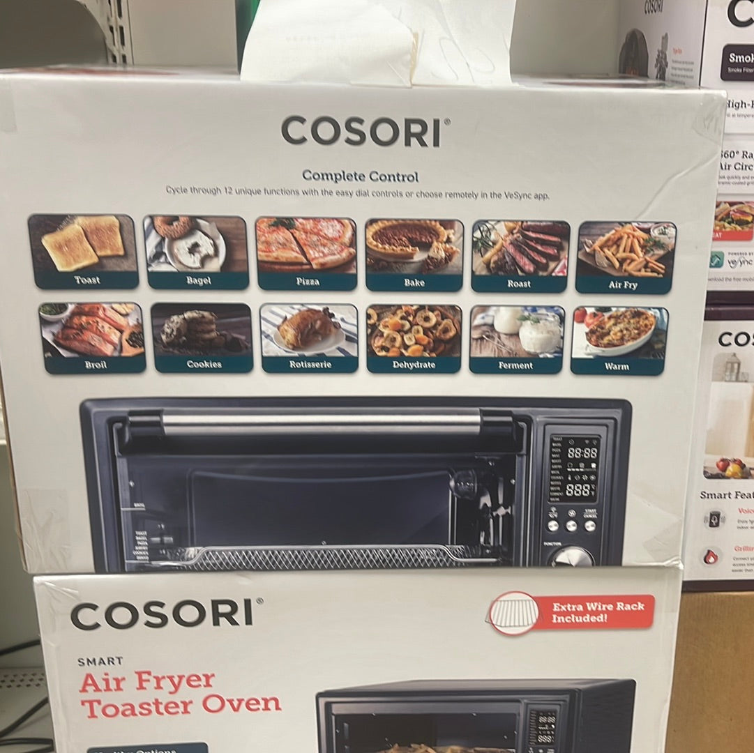 COSORI Smart 12-in-1 Air Fryer Toaster Oven Combo Convection Rotisserie & Dehydrator for Chicken, Pizza and Cookies, Recipe&Accessories Included, 30L, Silver – A Certified for Humans Device