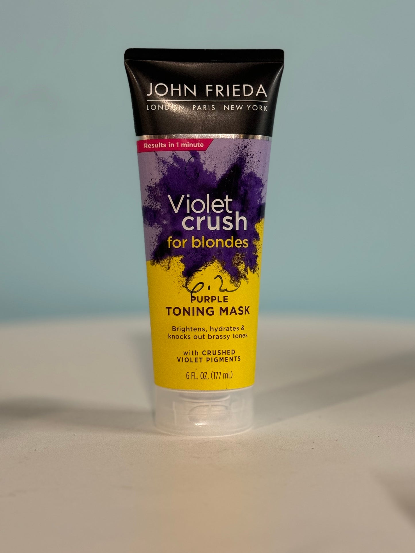 John Frieda Violet Crush for Blondes Toning Mask, Deep Conditioning Treatment and Hair Mask Purple - 6 fl oz