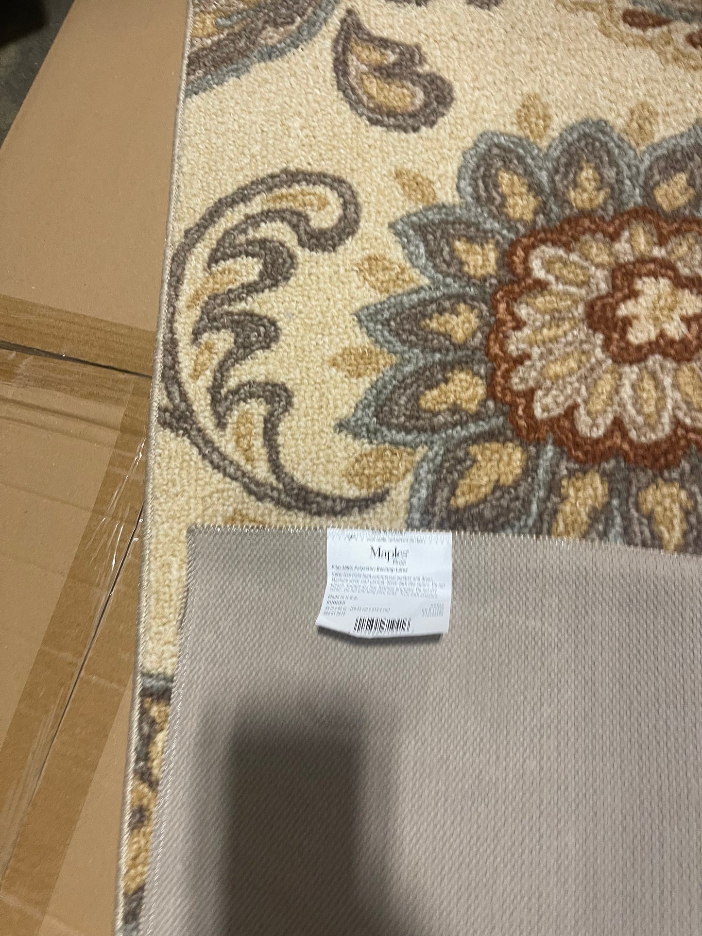 Maples 2'x7' Runner Floral Paisley Rug Beige