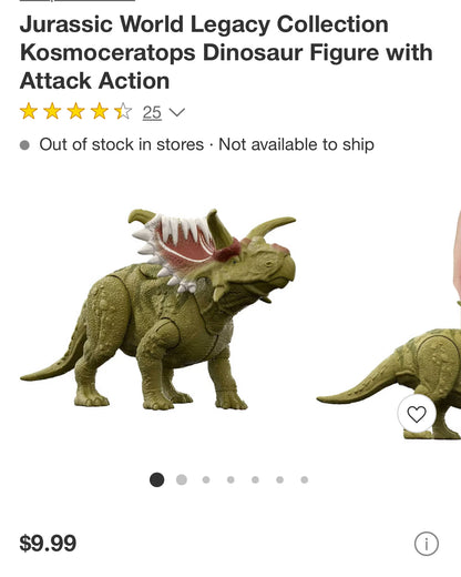 Jurassic World Legacy Collection Kosmoceratops Dinosaur Figure with Attack Action