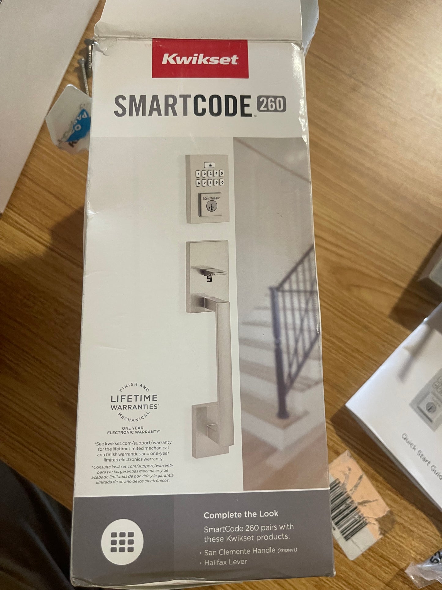 SmartCode 260 Contemporary Satin Nickel Keypad Single Cylinder Electronic Deadbolt Featuring SmartKey Security