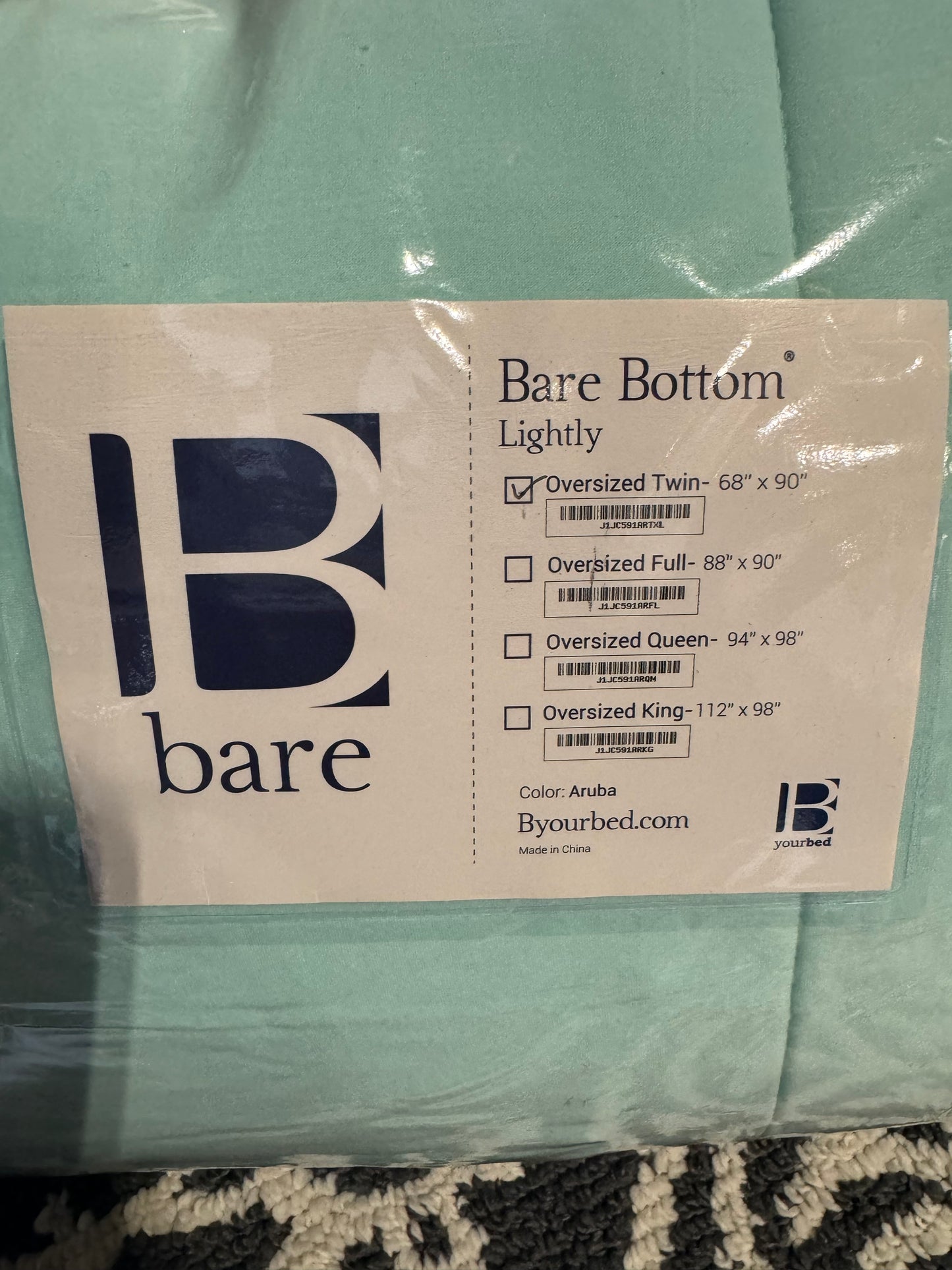 Bare Bottom - Lightly Oversized Comforter - Aruba (Shams not included) - Twin XL