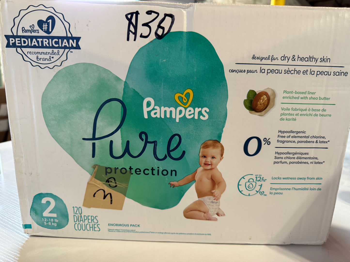 Pampers Pure Protection Diapers, size 2(120 count)