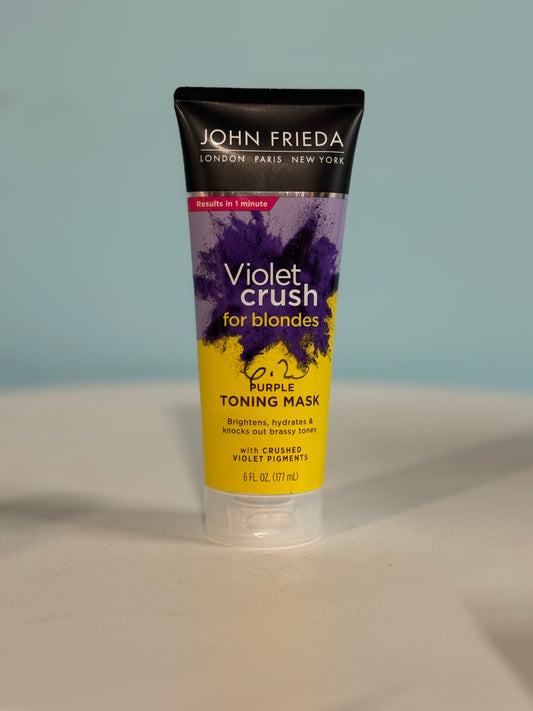 John Frieda Violet Crush for Blondes Toning Mask, Deep Conditioning Treatment and Hair Mask Purple - 6 fl oz