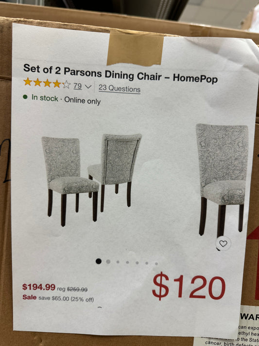 Set of 2 Parsons Dining Chair - HomePop