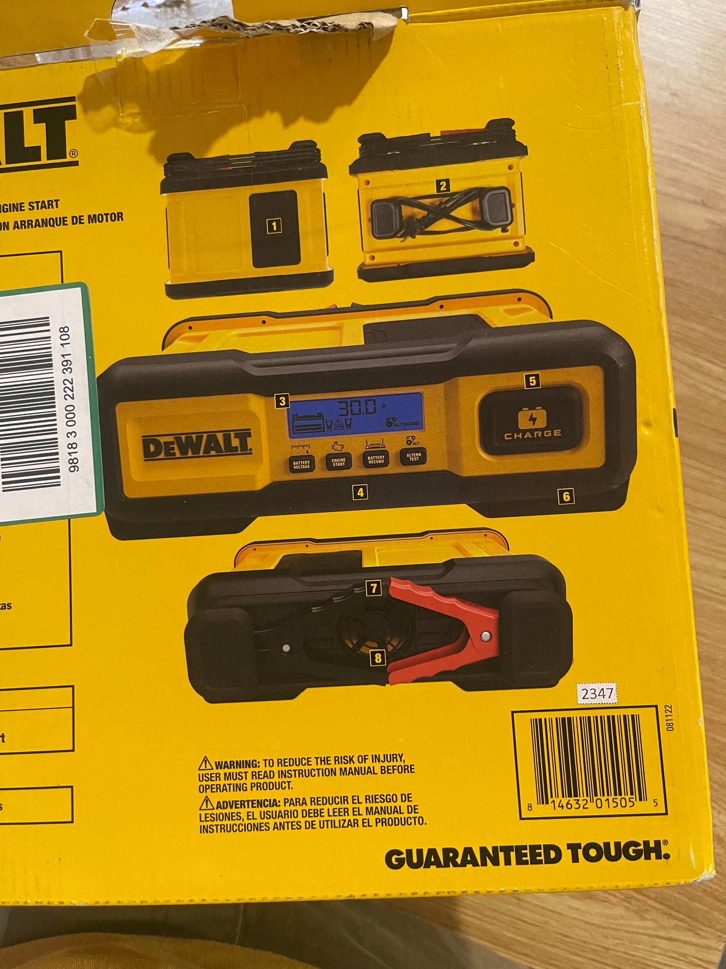 DEWALT
Professional 30 Amp Battery Charger, 3 Amp Battery Maintainer with 100 Amp Engine Start