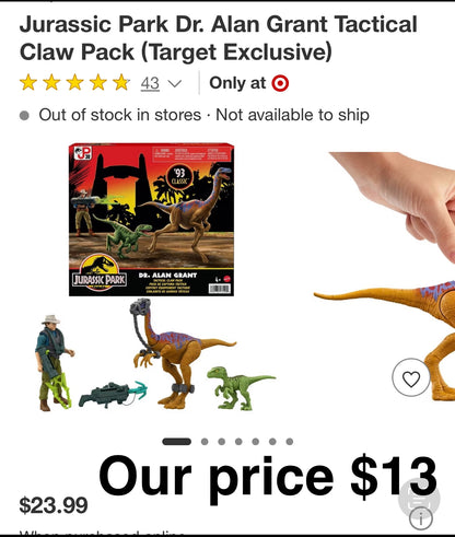 Jurassic Park Dr. Alan Grant Tactical
Claw Pack