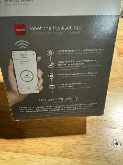 Kwikset Halo Touch Contemporary Fingerprint Smart Lock Wi-Fi Electronic - Black