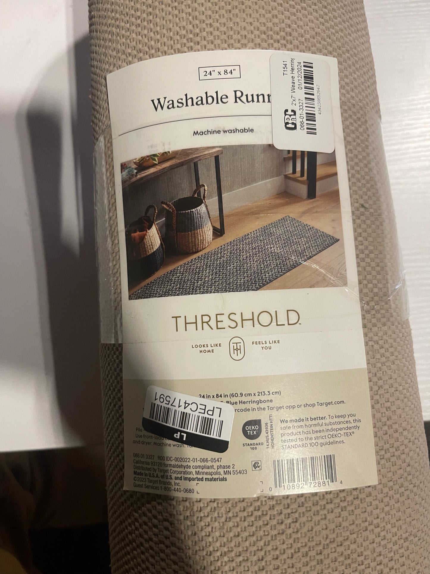 24 by 84 Washable Weave Herringbone Rug - Threshold™