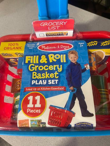 Melissa & Doug Fill & Roll Grocery Basket Playset