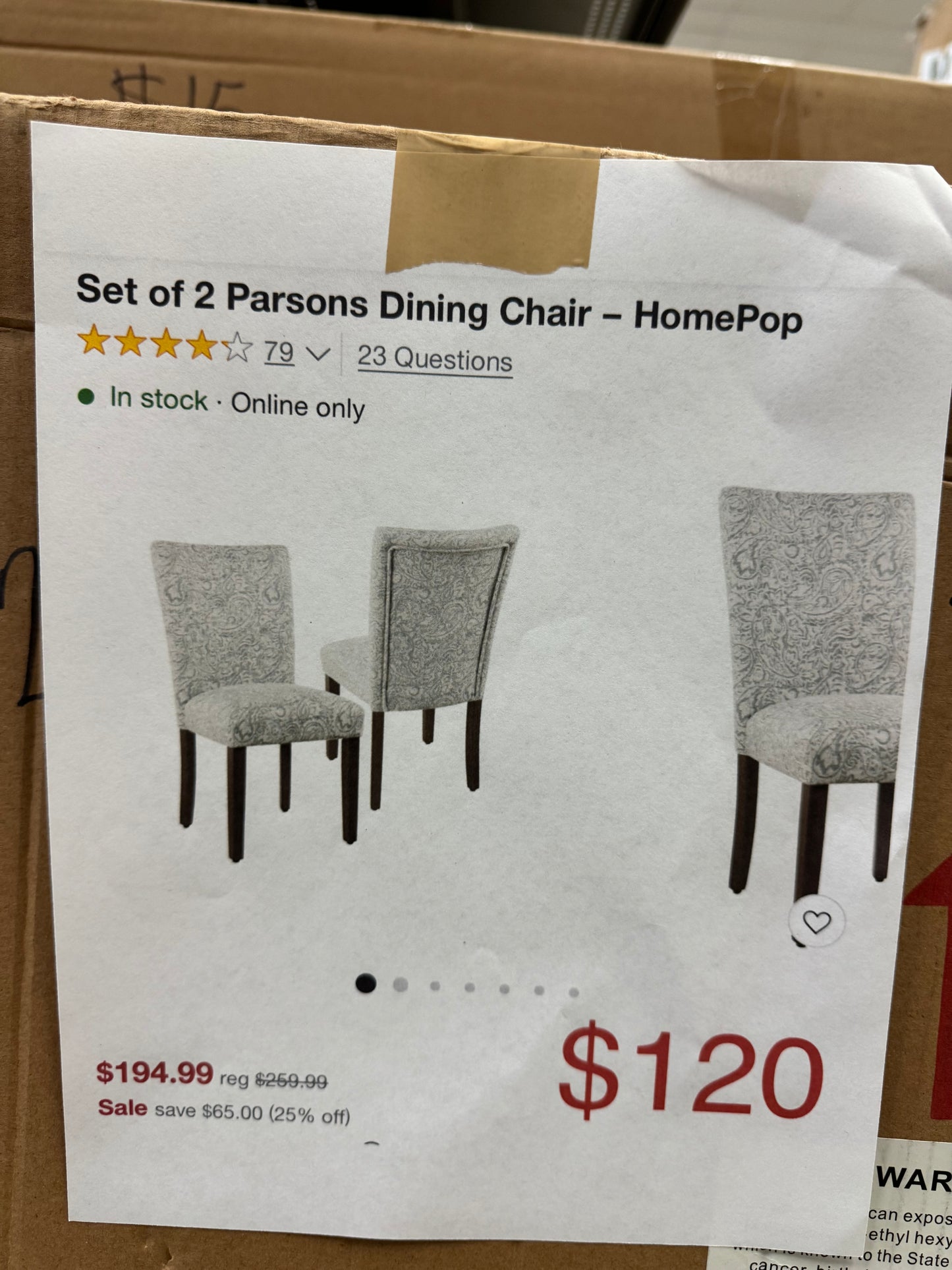 Set of 2 Parsons Dining Chair - HomePop