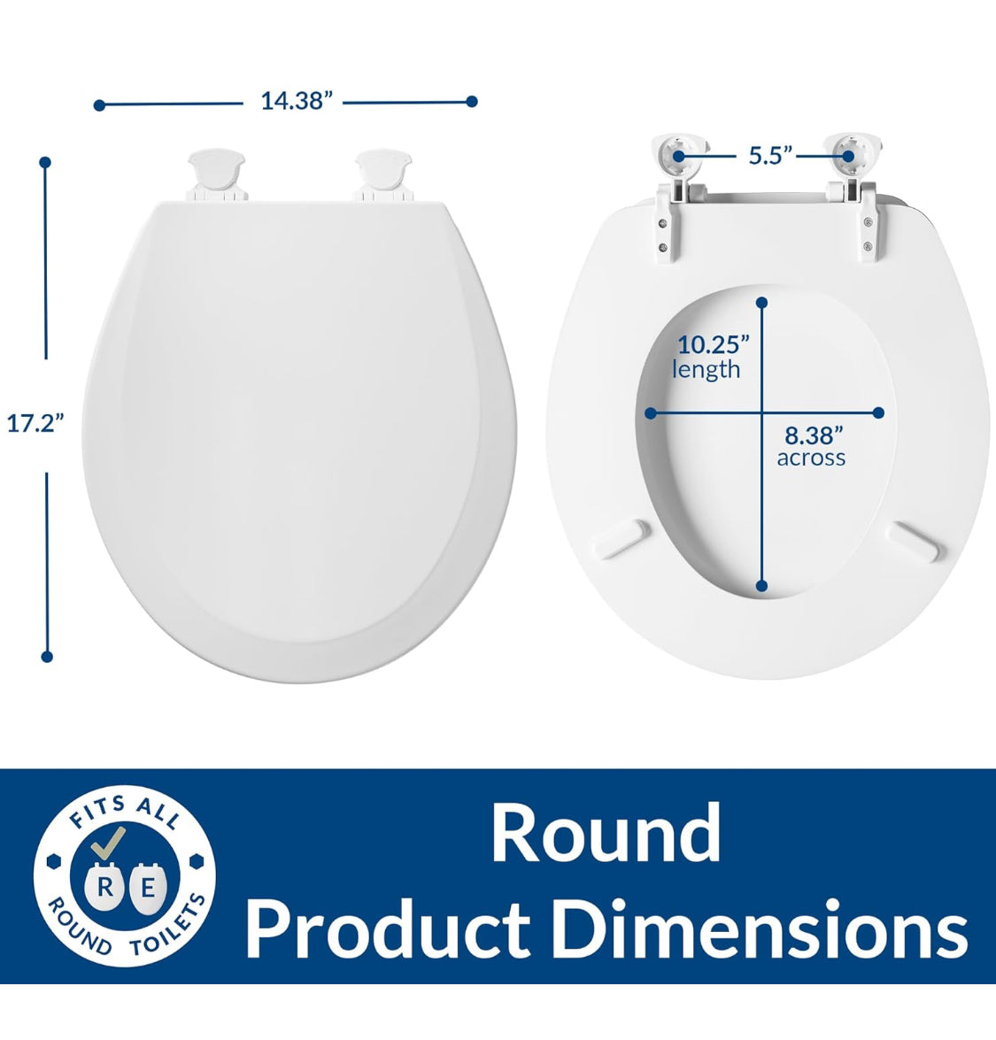 Bemis 500EC 006 Toilet Seat, 1 Pack Round, Bone