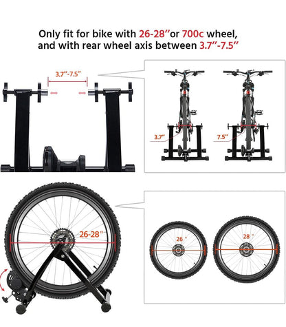 Yaheetech Magnetic Bike Trainer Stand Premium Steel Bike Bicycle Indoor Exercise Bike Stationary Workout Trainer Stand Fits for 26in-28in, 700C Wheels